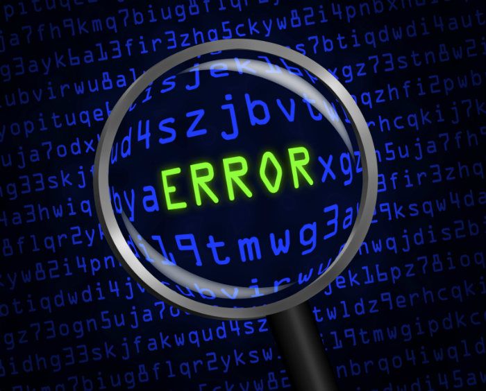 An illustration showing Error in code