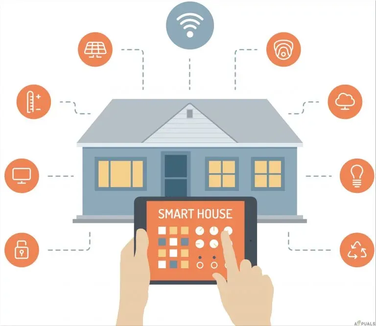 Illustration showing home automation system