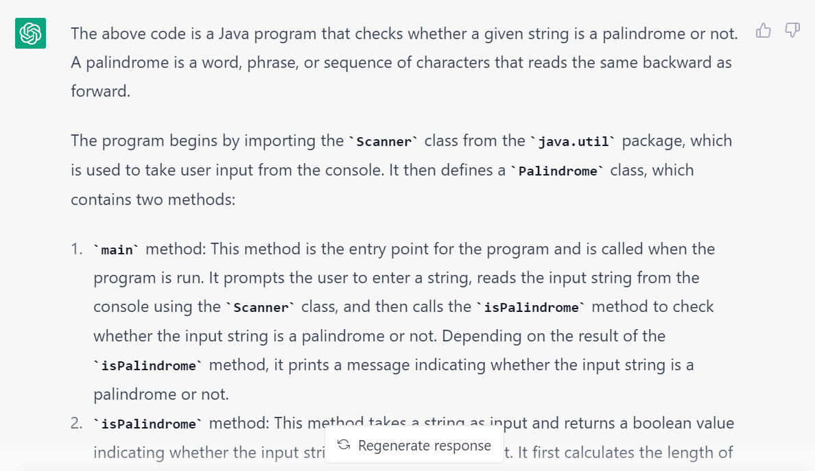 ChatGPT explaining code snippet