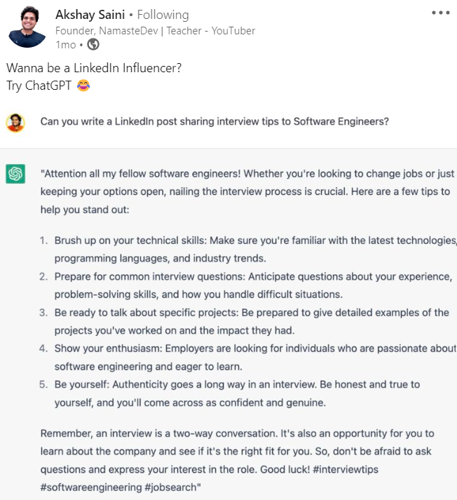 Indian developer LinkedIn everybody : r/developersIndia