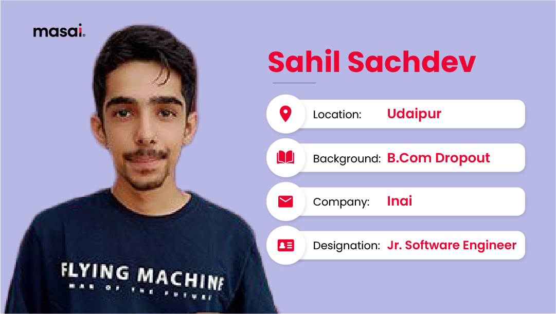 19-year old Sahil became the youngest developer from his Masai batch