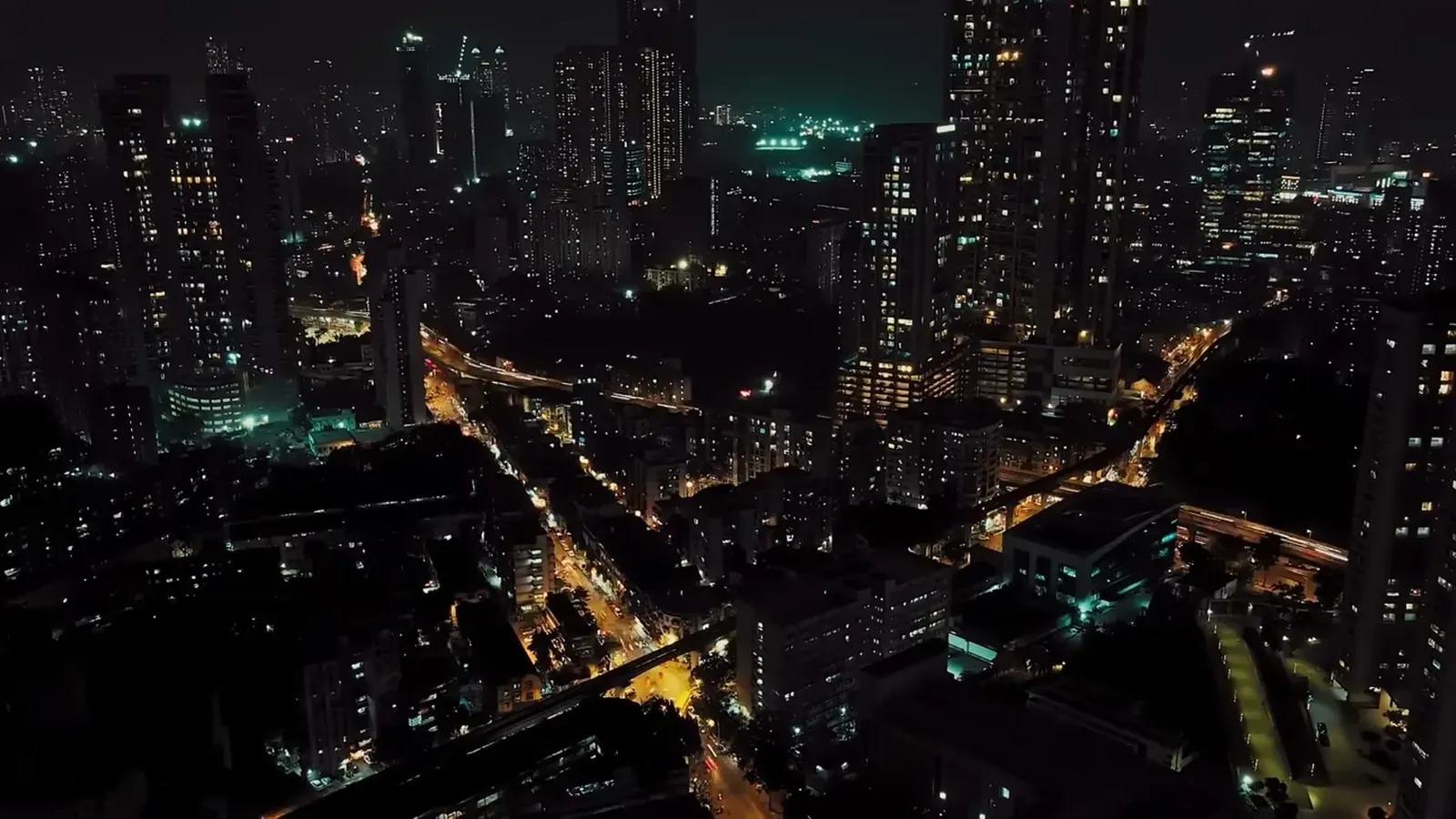 Mumbai skyline at night, India's financial capital